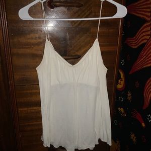 White / cream tank top with built in bra